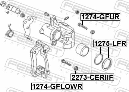 Febest 1275-LFR - Ремкомплект, гальмівний супорт autozip.com.ua