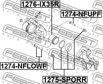 Febest 1275-SPORR - Ремкомплект, гальмівний супорт autozip.com.ua