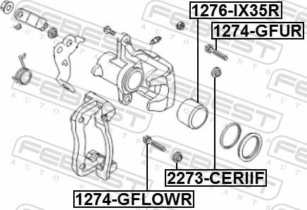 Febest 1276-IX35R - Поршень, корпус скоби гальма autozip.com.ua