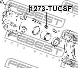 Febest 1273-TUCSF-PCS10 - Пильник, управління корпусу скоби гальма autozip.com.ua