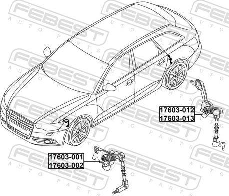 Febest 17603-012 - Датчик, регулювання кута Нахил фар autozip.com.ua