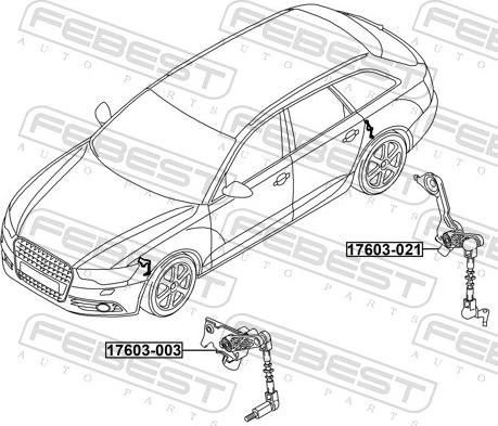 Febest 17603-021 - Датчик, регулювання кута Нахил фар autozip.com.ua