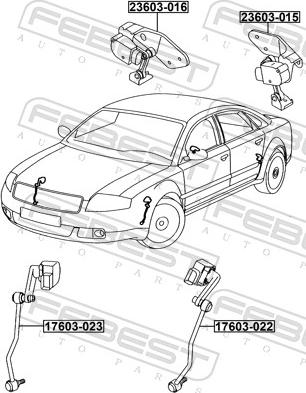 Febest 17603-022 - Датчик, регулювання кута Нахил фар autozip.com.ua