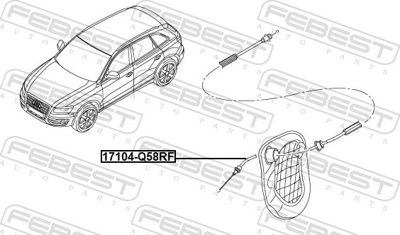 Febest 17104-Q58RF - Трос, замок дверей autozip.com.ua