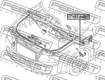 Febest 17101-A4B7 - Тросик замка капота autozip.com.ua