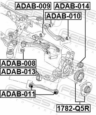 Febest ADAB-011 - Сайлентблок, важіль підвіски колеса autozip.com.ua