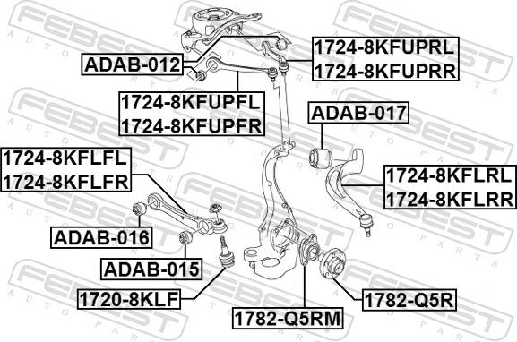 Febest 1724-8KFUPFR - Важіль незалежної підвіски колеса autozip.com.ua