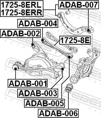 Febest ADAB-006 - Сайлентблок, важіль підвіски колеса autozip.com.ua