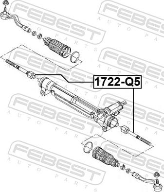 Febest 1722-Q5 - Осьовий шарнір, рульова тяга autozip.com.ua