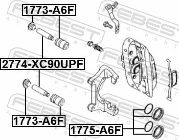 Febest 1775-A6F - Ремкомплект, гальмівний супорт autozip.com.ua
