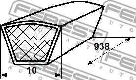 Febest 88120-10L938 - Клиновий ремінь autozip.com.ua