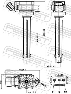 Febest 35640-003 - Котушка запалювання autozip.com.ua