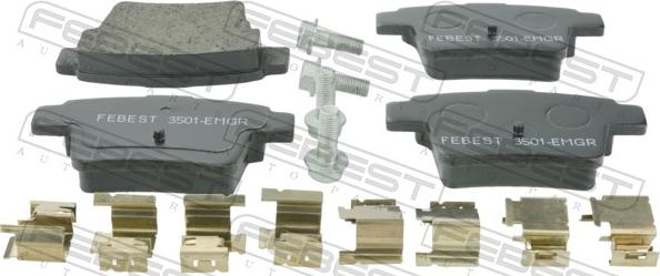 Febest 3501-EMGR - Гальмівні колодки, дискові гальма autozip.com.ua