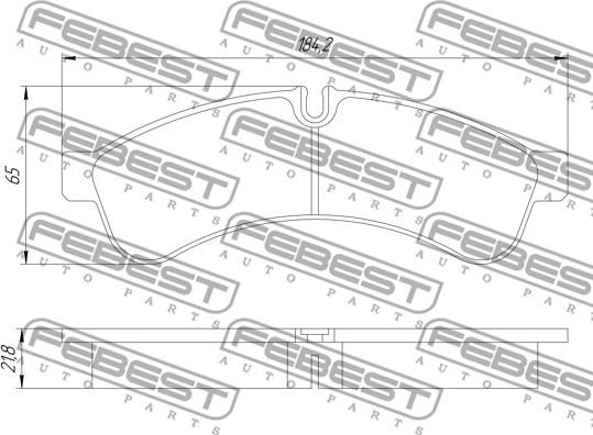 Febest 3801-DALR - Гальмівні колодки, дискові гальма autozip.com.ua