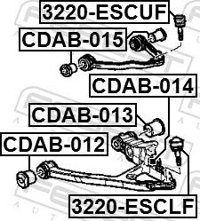Febest CDAB-013 - Сайлентблок, важіль підвіски колеса autozip.com.ua