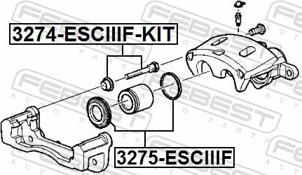 Febest 3275-ESCIIIF - Ремкомплект, гальмівний супорт autozip.com.ua