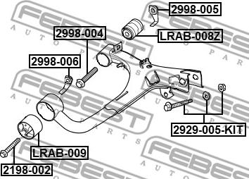 Febest 2998-004 - Болт кріплення, важіль autozip.com.ua