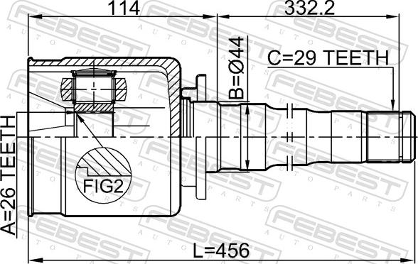 Febest 2911-DIVFRH - Шарнір, ШРУС, приводний вал autozip.com.ua