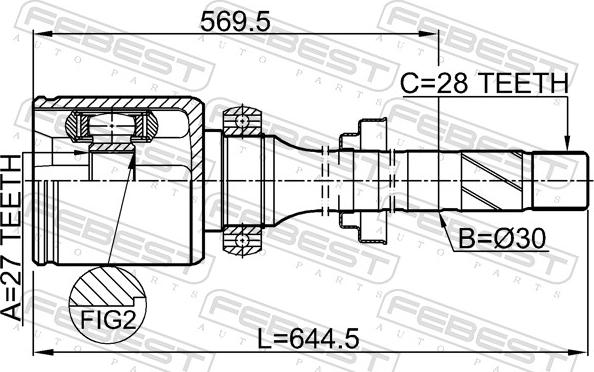 Febest 2911-FLIIMTRH - Шарнірний комплект, ШРУС, приводний вал autozip.com.ua