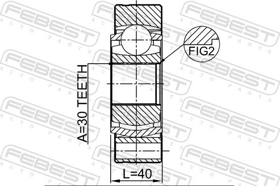 Febest 2911-RRIIIR - Шарнір, ШРУС, приводний вал autozip.com.ua