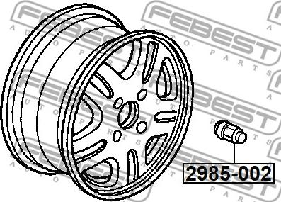 Febest 2985-002 - Гайка кріплення колеса autozip.com.ua