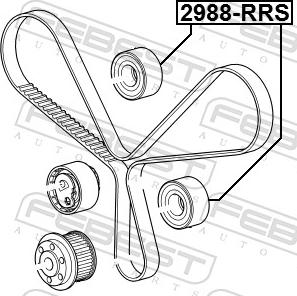 Febest 2988-RRS - Паразитний / Провідний ролик, зубчастий ремінь autozip.com.ua