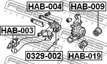 Febest HAB-009 - Сайлентблок autozip.com.ua