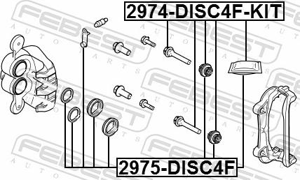 Febest 2975-DISC4F - Ремкомплект, гальмівний супорт autozip.com.ua