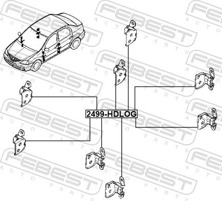 Febest 2499-HDLOG - Дверний шарнір autozip.com.ua