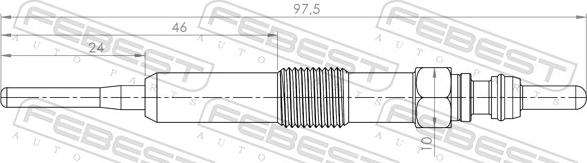 Febest 24642-001 - Свічка розжарювання autozip.com.ua