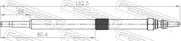 Febest 24642-003 - Свічка розжарювання autozip.com.ua