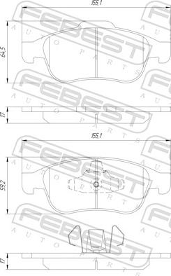Febest 2401-CAPTF - Гальмівні колодки, дискові гальма autozip.com.ua
