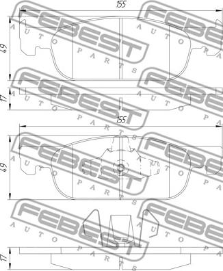 Febest 2401-SANIIF - Гальмівні колодки, дискові гальма autozip.com.ua