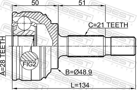 Febest 2410-LOGI - Шарнір, ШРУС, приводний вал autozip.com.ua