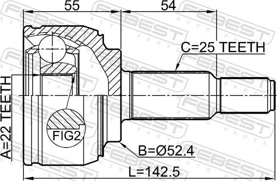 Febest 2410-SCENII - Шарнір, ШРУС, приводний вал autozip.com.ua