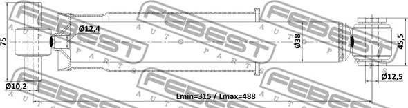 Febest 24110-005R - Амортизатор autozip.com.ua