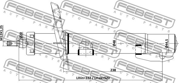 Febest 24110-008F - Амортизатор autozip.com.ua