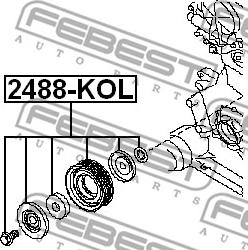 Febest 2488-KOL - Ролик модуля натягувача ременя Ви-во Febest autozip.com.ua