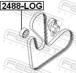 Febest 2488-LOG - Паразитний / провідний ролик, поліклиновий ремінь autozip.com.ua