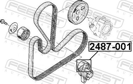 Febest 2487-001 - Паразитний / провідний ролик, поліклиновий ремінь autozip.com.ua