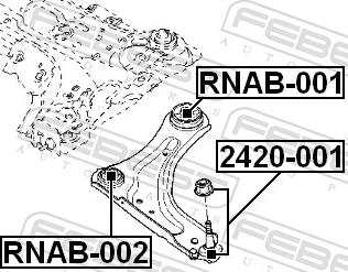 Febest RNAB-002 - Сайлентблок, важіль підвіски колеса autozip.com.ua