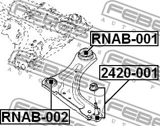 Febest RNAB-001 - Сайлентблок, важеля підвіски колеса autozip.com.ua