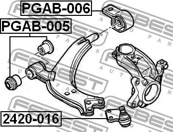 Febest 2420-016 - Шарова опора, несучий / направляючий шарнір autozip.com.ua