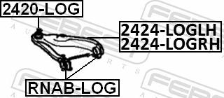 Febest 2424-LOGRH - Важіль незалежної підвіски колеса autozip.com.ua