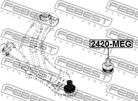 Febest 2420-MEG - Шарова опора, несучий / направляючий шарнір autozip.com.ua