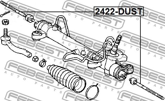 Febest 2422-DUST - Осьовий шарнір, рульова тяга autozip.com.ua