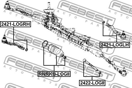 Febest 2422-LOGII - Осьовий шарнір, рульова тяга autozip.com.ua