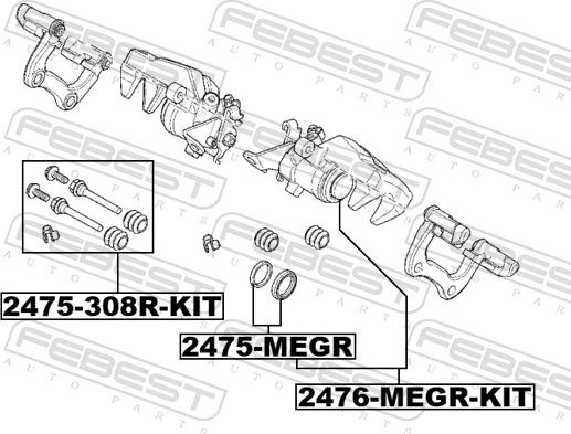 Febest 2475-MEGR - Ремкомплект, гальмівний супорт autozip.com.ua