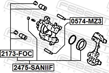 Febest 2475-SANIIF - Ремкомплект, гальмівний супорт autozip.com.ua
