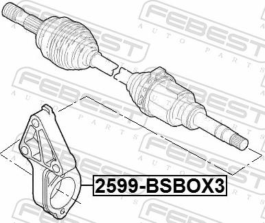 Febest 2599-BSBOX3 - Підкладна пластина, фланець приводного вала autozip.com.ua